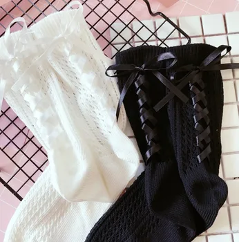 Japoneze Lolita bandaj de bumbac șosete tubulare mici, sexy panglică arc gramada șosete Coreea dulce șosete