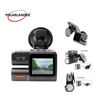 Dual Lens camera Video Auto DVR HD Cu Camera retrovizoare auto recorder video de 2 inch monitor ambele 120 de grade unghi larg