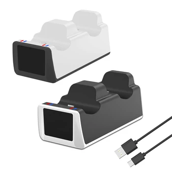 Încărcător pentru DualSense Dual USB de Tip C de Încărcare Stație de Andocare Leagăn cu Indicator luminos pentru PlayStation 5 PS5 Wireless Controlle
