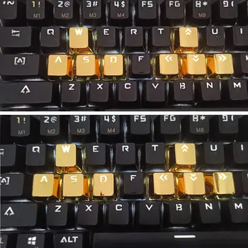 8pcs Metal Taste WASD SĂGEATĂ Aliaj de Zinc KeyCap cu iluminare din spate Capac Cheie Pentru Cherry MX Comuta Tastatură Mecanică OEM Profil