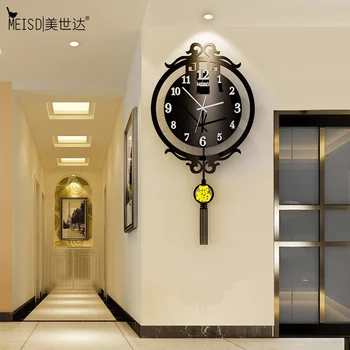 MEISD Calitate Acril Ceas Negru Tradițională Chineză de Design Ceasuri de Perete cu Pendul Home Decor Vintage Camera Horloge Transport Gratuit