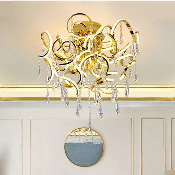 Modern, simplu de condus de lux candelabru home decor modern a crescut de aur k9 cristal deco corpuri de living dormitor hanginglamp