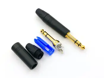 100buc placat cu Aur 6,35 mm stereo 6.5 mm stereo (1/4 in) Jack Plug de sex Masculin pentru DIY Cablu