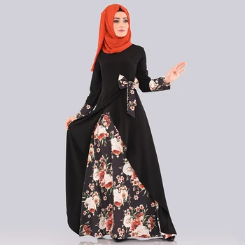 WEPBEL Arab din Dubai Femei Maxi Rochie Musulman Maneca Lunga Personalizat Populară Split Larg Halat de Arc Slim Fit Imprimare Abaya Leagăn Rochii