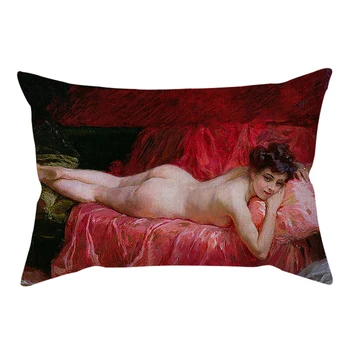 Roman Antic Sexy Femeie Fermecătoare Model Decorativ Canapea Perne Acoperi Epocă Pictură În Ulei Art Decor Acasă Pernele De Acoperire