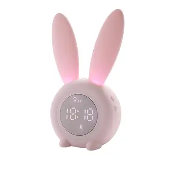 Portabil Iepure Drăguț Forma De Ceas Cu Alarmă Digital Cu Led-Uri De Sunet Lumina De Noapte Funcția De Masă Ceasuri De Perete Pentru Decor Acasă