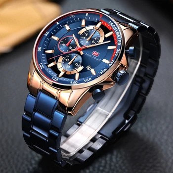 MINI FOCUS Brand de Lux Ceasuri Barbati din Oțel Inoxidabil Moda Ceas de mână pentru Bărbați Cuarț Mens Impermeabil Relogio Masculino Albastru