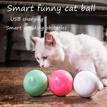 USB de Încărcare Interactive Jucarie Pisica Minge Electrice Jucarii pentru Pisica Minge Luminos Pisică Jucărie Interactiv de Formare pentru animale de Companie a scapa de Plictiseala Instrument