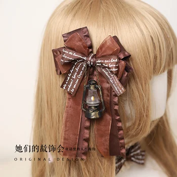 Retro Dulce Lolita Ciocolata Tiramisu Manual Bowknot veșminte de cap banda de Păr Drăguț Urechi de Urs KC Ac de păr banda de Susținere Accesorii de Par