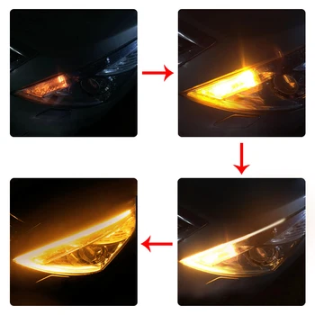 Niscarda Impermeabil Flexibil Universal Auto LED DRL Daytime Running Light Flow Ruleaza Auto Faruri Bandă de Frână Lampa de Semnalizare