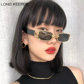 2020 Bărbați Dreptunghi ochelari de Soare pentru Femei Brand Designer de Metal Cadru Pătrat Ochelari de Soare de sex Masculin Hip-Hop, Retro Punk UV400 Ochelari de Gafas