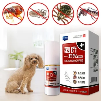 1 Buc animale de Companie Cățeluș Câine Pisică Insecticid Spray Portabil Anti-purici Purici Păduchi Insect Killer PC8 DC14