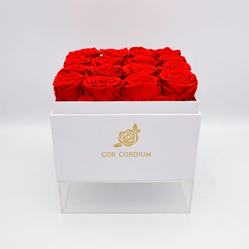 16 Veșnică a Crescut Capete Cutie Conservate Nemuritor Buchet de Flori de Valentine Cadou Fete de Lux, Cadou de Nunta COR CORDIUM Boutique