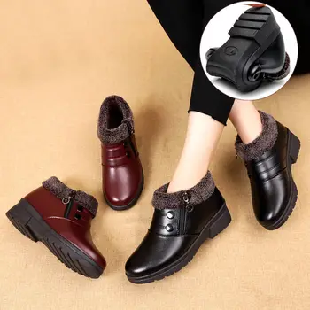 Femei Cizme 2020 Moda Cizme Impermeabile de Iarnă Pantofi Femei Casual Glezna Usoare Cald Cizme de Iarna din Piele Moale
