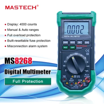 MASTECH MS8268S Auto Gama Multimetru Digital hFE AC DC tensiune de curent contor de 4000 de capete de acuzare capacitate de diode +Frecvență tester