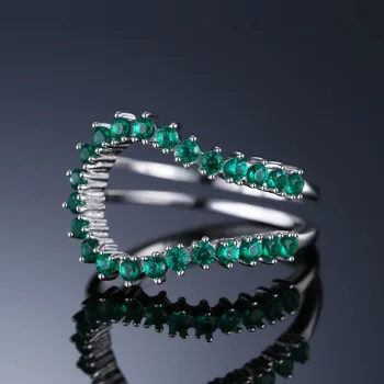 JewelPalace Simulat Nano Smarald Inel Argint 925 Inele pentru Femei care pot fi Stivuite Inele de Bandă de Argint 925 de Bijuterii de Bijuterii Fine