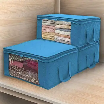 Pliabil Sac de Depozitare Organizatorii Mare pentru Haine, Pături Dulapuri Dormitoare 3pcs Non-țesute de pliere cutie de depozitare