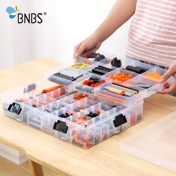 BNBS Blocuri de Constructii Jucarii Lego Capacitate Mare Parte Copii de Stocare de Caz Clar de Plastic Organizator Cutie Poate Regla Spațiu de Stocare