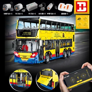 MOC Seria Technic Model de Masina APP RC TransBus Enviro 500 Mark Set de Asamblare Motorizate de Autobuz, Blocuri de Constructii pentru Copii Cadouri de Craciun