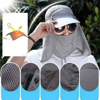 Femei Vara Capace de Soare, Pălărie de Protecție Capac de Protecție UV Gât Fata Clapa Palarie Unisex Casual Soare Capac de Sport în aer liber, Pescuit Pălării