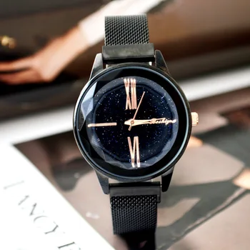 VVW005 Femei ceas cu negru catarama cu magnet