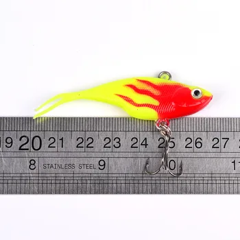 HiUmi 6Pcs 68mm 9g 3D Ochi de Plumb, Momeli de Pescuit Cu Coada Flexibil Moale de Pescuit Nada Singur Cârlig Momeli de Cauciuc