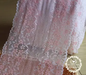 16.5 cm lățime 2 yds Alb/ roz Decor de Păr Largă Întindere Elastic Asieta Dantelă rochie de mireasa fusta dantelă asieta
