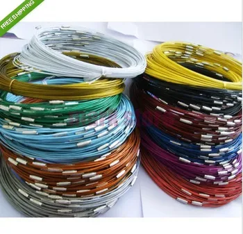 Transport gratuit 100buc Mixte din Oțel Inoxidabil de Culoare Colier de Sârmă de Cablu Pentru DIY Meșteșug Bijuterii 18inch
