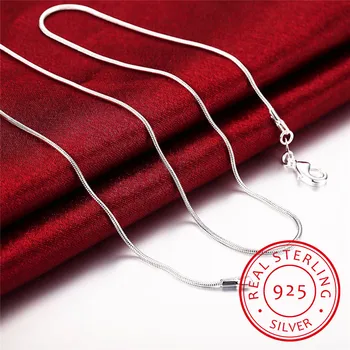 Argint 925 Șarpe Lanț Colier Folosi pentru Farmece Pandantive Femei colar S-N34 (cu Diametrul de 1 mm)