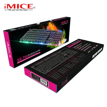 IMice Iluminare RGB 104 taste cu fir Tastatură de Gaming Ergonomie Calculator PC, Laptop LED Taste Cheie Capac Bord USB Punk Keybord