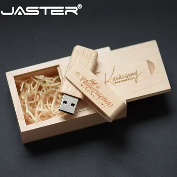 JASTER USB 2.0 de lemn rotativ pendrive usb flash drive 4GB 8GB 16GB 32GB 64GB memorie stick pen holder LOGO-ul personalizat cadou de nunta