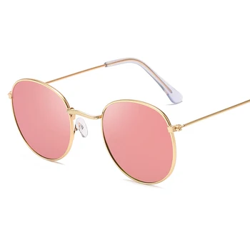 2020 Clasic Cadru Mic Rotund Ochelari De Soare Femei/Barbati De Brand Designer De Aliaj Oglindă Ochelari De Soare Vintage Modis Oculos