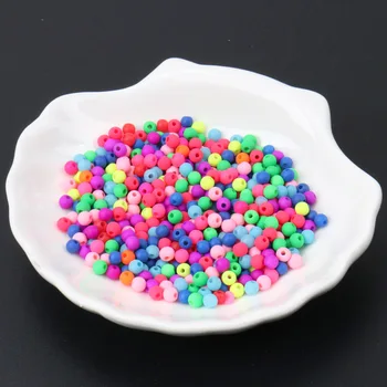 3000buc 3mm Amestecat Mat Acrilice Fluorescente Neon Semințe de Distanțare Circulară Margele Pentru Bijuterii Diy