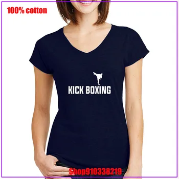 Muay Thai Kickboxing luptător alb Amuzant Camasi Vintage Design Nou Femei Prietena Grafic v gât topuri de bumbac moda tees