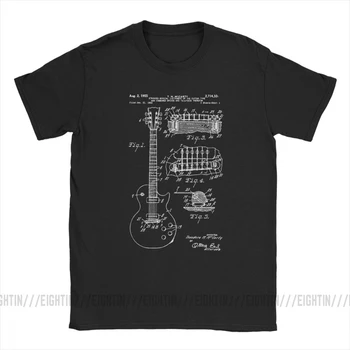 Casual Tricou 3XL Brevet Acustice Chitara Electrica Structura de Muzică Barbati O-Gat Maneci Scurte T-Shirt 2017 Tineret Art Singular Tees
