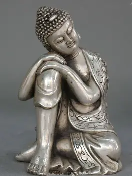 Tibet Budismul Tibetan Argint Locul Somn Shakyamuni Buddha Sakyamuni Statuie