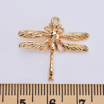 15buc 22*24.5 mm de Înaltă calitate de Cupru Libelula Farmece en-gros de Aur Libelule Pandantive Bijuterii DIY Metal Concluziile