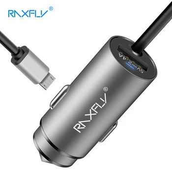 RAXFLY Incarcator Auto USB Micro-B Tip C USB Cablu Pentru iPhone 11 8 XR X iPad bricheta Tableta Masina Încărcător de Telefon Adaptor