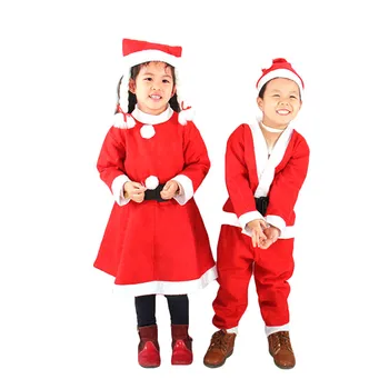 Crăciun Bărbați și femei Costum de Moș Crăciun Rochii de Printesa barba Baieti Set Haine cu Pălărie Copil Roșie Copil Tinutele Vestimentare