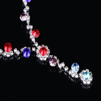 2018 Design vestimentar elipsă Set de Bijuterii de Cristal Multe culori pentru a alege includ Colier si Cercei costum de nunta si petrecere #N209