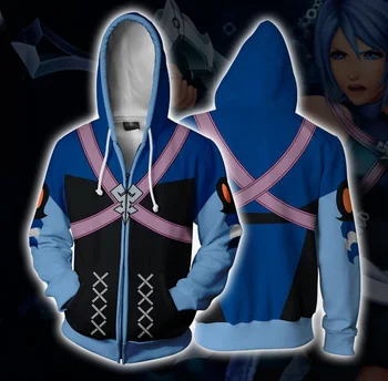 Kingdom Hearts:birth by Sleep Aqua Cosplay bărbați femei Costume Anime 3D Tricou Imprimat Desene animate Hoodie pulover, Jachete de Blana