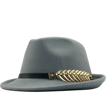 Simplu de Lână Femei Bărbați Fedora Pălărie De Iarnă de Toamnă Elegant Lady Gangster Trilby Simțit Homburg Biserica Jazz Pălărie 55-58CM reglabil