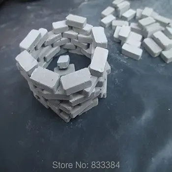 250pcs Clădire de Cărămidă Set de Păpuși în Miniatură Cărămizi Mini Cărămizi Model (Gri, 1:16)