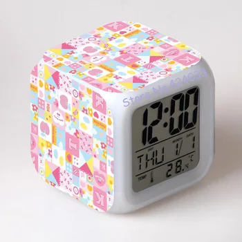 Nouă Strălucire De Culoare Schimbare Led Ceas Cu Alarmă Calendar Temperatura Desktop Ceasuri Digitale De Masă Lumină De Fundal De Decor Ceas