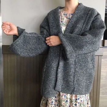 Genayooa Cald Cashmere Cardigan Femei Casual cu Maneci Lungi pentru Femei Jacheta Tricotata Solidă Cardigan Vrac de sex Feminin coreeană Stil Nou