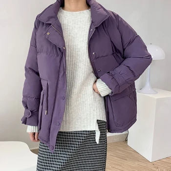Jachete pentru Femei de Iarnă 2020 Casual Căptușit Puffer 4 Culori Stil coreean Palton Negru Femme Geci de Toamna Femei, Haine