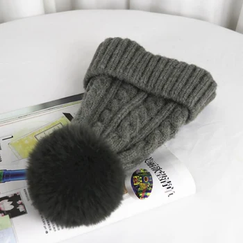 Culori solide Toamna iarna Lână tricotate pălărie de moda cald căciuli, pălării casual femei solide adult bec capace de acoperire cap