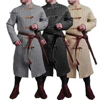 Bărbați Curea Jacheta Viking Warrior Knights Costum Dublet Bărbați Armura de Piele Șanț Aketon Costum Haina pentru Adulți