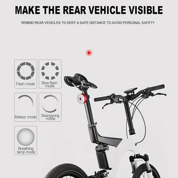 USB Reîncărcabilă Bicicleta din Spate Lumina de Avertizare de Siguranță Lanterna LED-uri de Biciclete Coada Lumina Mountain Bike Stopuri