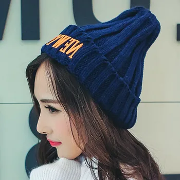 Noi De Iarna Solid Pălărie Scrisoare De Bumbac Casual Beanie Pentru Femei De Moda Tricotate Pălărie De Iarnă Sport Streetwear Tricotat Pălărie